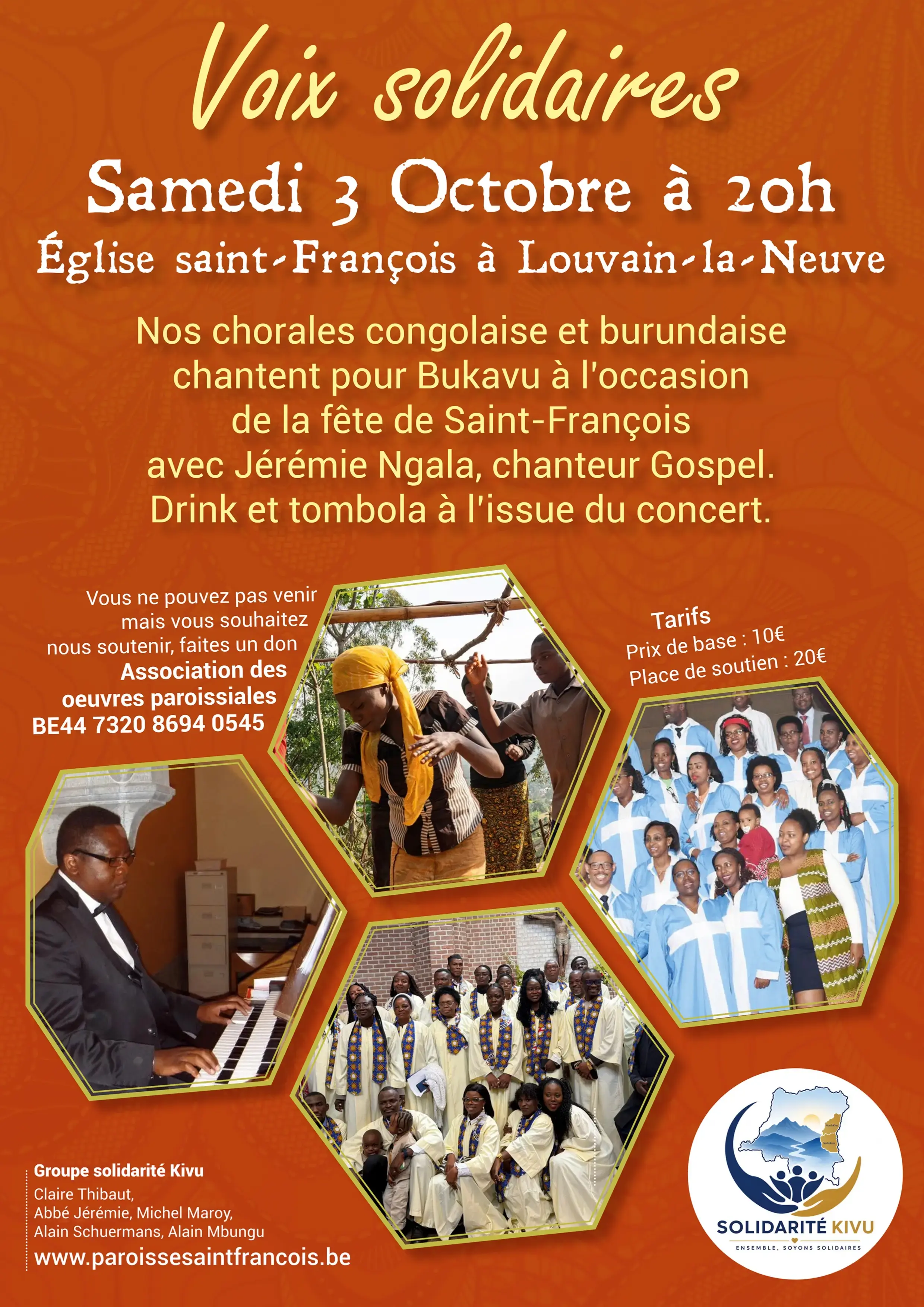 Artistes réunis lors du concert solidaire pour le Kivu